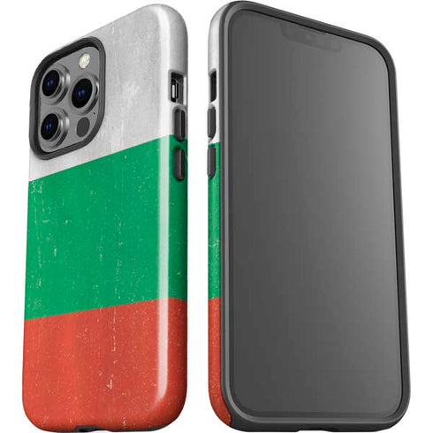 Bulgarian Flag Distressed iPhone 14 Pro Impact Case